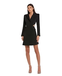 Mac Duggal Women's Crepe Blazer Rhinestone Trim Mini Dress