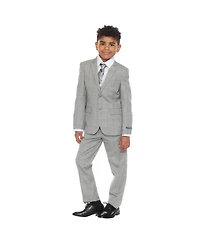 Perry Ellis Little Boys 5 Piece Windowpane Suit,Vest,Pants,Shirt and Tie Set