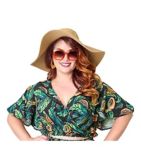 Unique Vintage Plus 1960s Dottie Crop Top