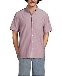 Lands' End Men's Short Sleeve Sail Rigger Oxford Shirt