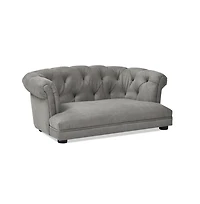 Zeus & Ruta 36.5" Chesterfield Pet Sofa in Uptown Gray