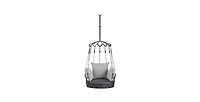 Flynama Gray Outdoor Hanging Swing Chair with 8 Inch Waterproof Cushion