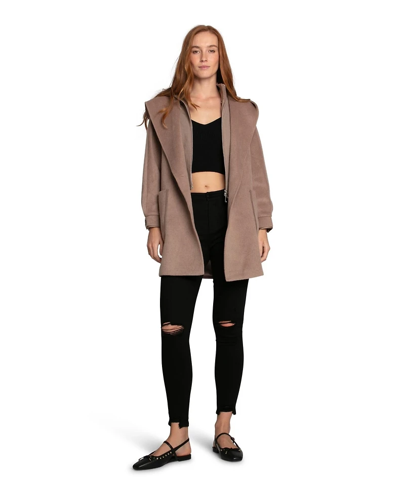 Belle & Bloom Women's Next To You Hooded Wool Blend Coat
