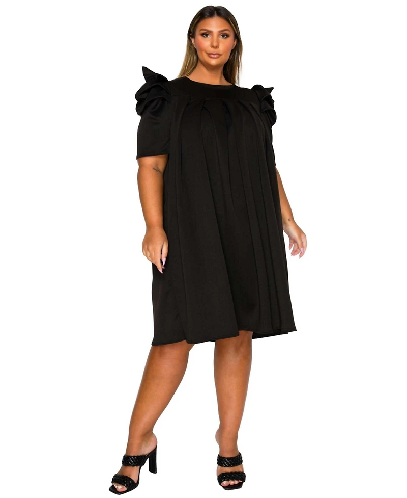 L I V D Women's Plus Zaya Pleated Swing Dress