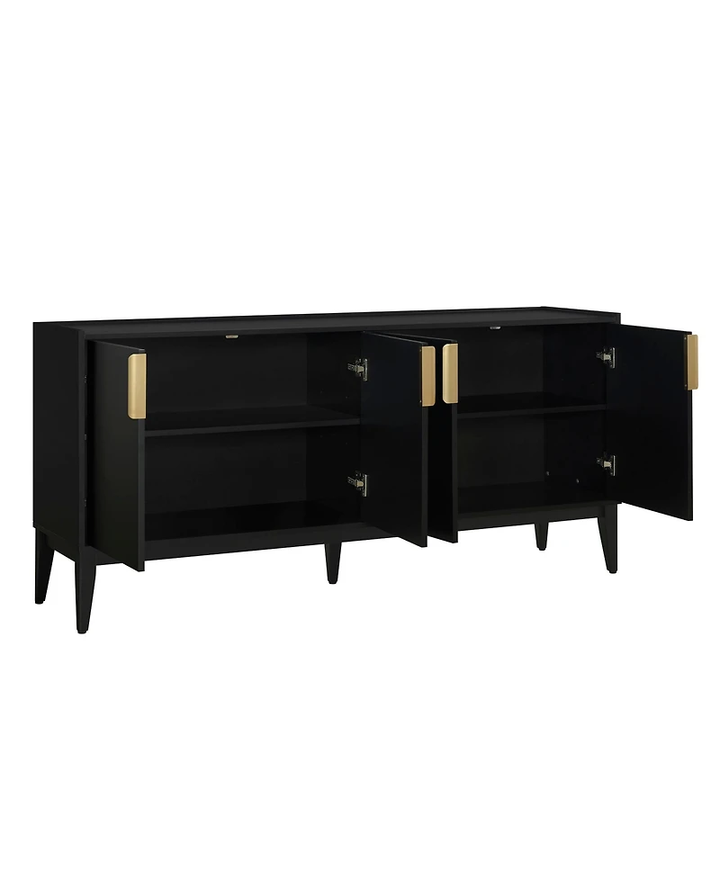 Storage Cabinet Sideboard Wooden with 4 Doors for Hallway, Entryway, Living Room, Adjustable Shelf