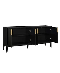 Storage Cabinet Sideboard Wooden with 4 Doors for Hallway, Entryway, Living Room, Adjustable Shelf