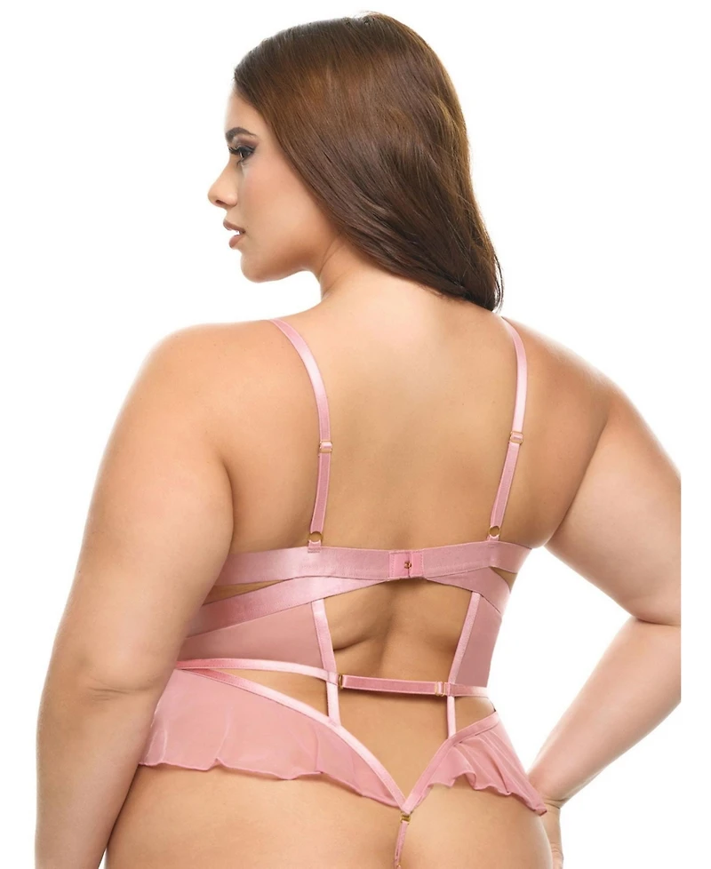 Oh La La Cheri Women's Flora Sheer Lace Teddy
