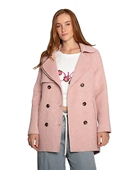 Belle & Bloom Women's Wanna Be Loved Wool Blend Peacoat