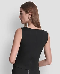 Dkny Women's Sequin Panel Sleeveless Top