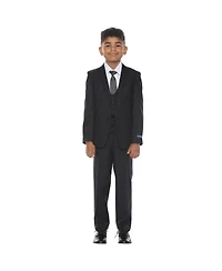 Perry Ellis Little Boys 5 Piece Windowpane Suit,Vest,Pants,Shirt and Tie Set