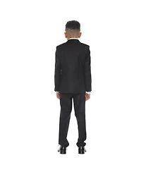 Perry Ellis Little Boys 5 Piece Windowpane Suit,Vest,Pants,Shirt and Tie Set