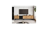 Casainc 80" Tv Stand with 3 Doors, Media Console Table, Entertainment Center Large Storage Cabinet