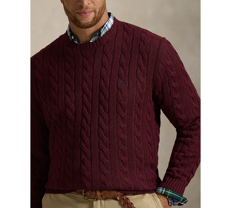 Polo Ralph Lauren Men's Big & Tall Cable-Knit Cotton Sweater