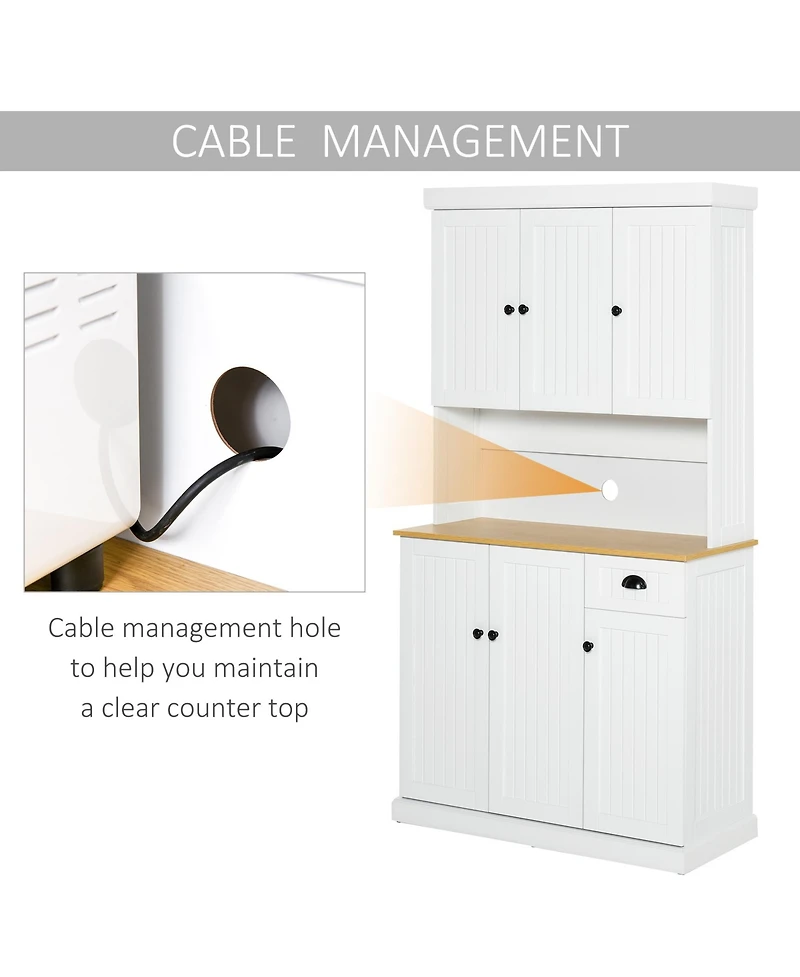 Homcom 71" Kitchen Pantry Storage Cabinet with Storage,