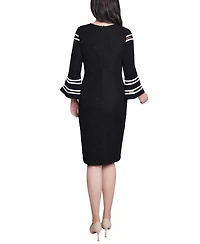 Ny Collection Women's Long Bell Sleeve Dress