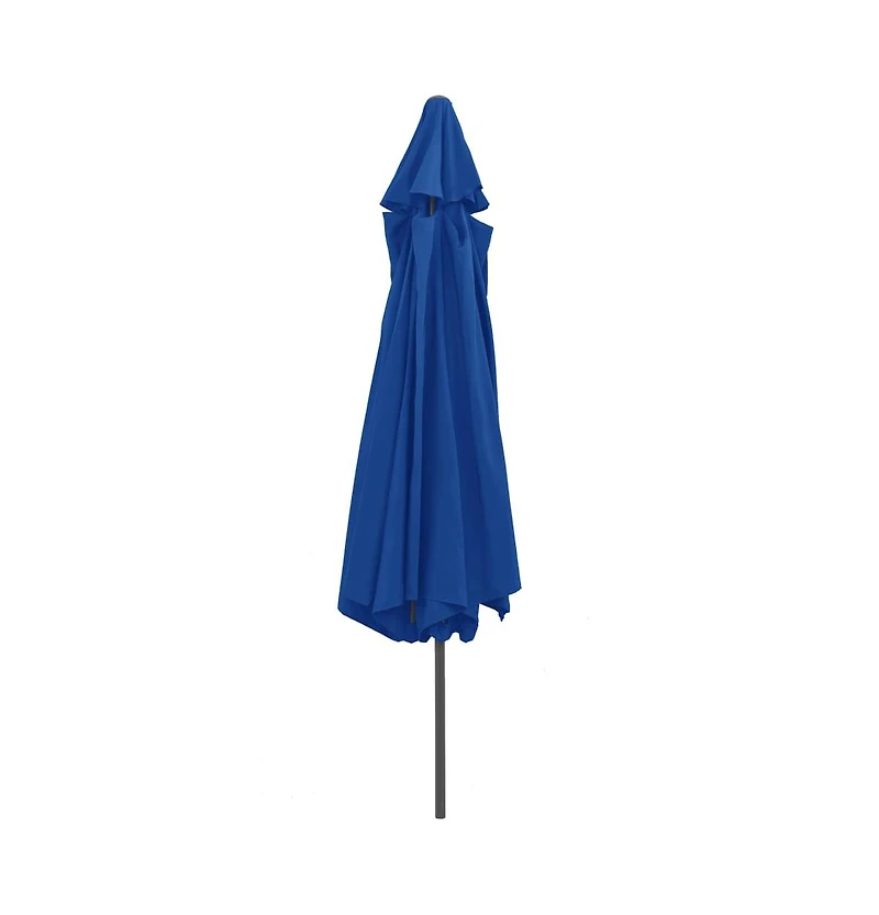 vidaXL Garden Parasol Azure Blue 100% polyester, metal Large Collapsible