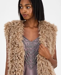 And Now This Petite Shaggy Sleeveless Vest Jacket, Macy's Exclusive