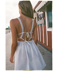 Nasty Gal Women's Lace Mix Bow Mini Dress