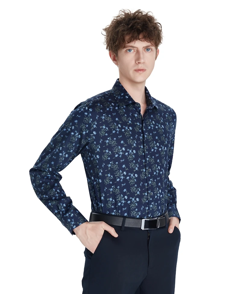 Bar Iii Men's Tossed Bouquet Print Dress Shirt, Macy's Exclusive