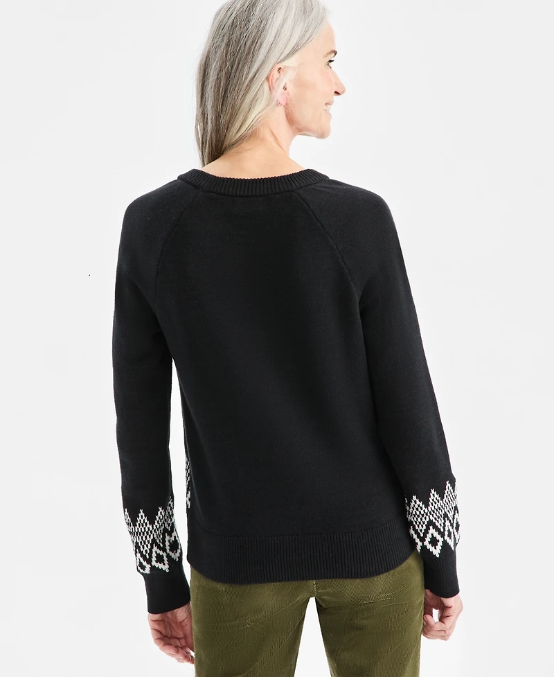 Style & Co Women's Crewneck Whimsy Pullover Sweater, Macy's Exclusive