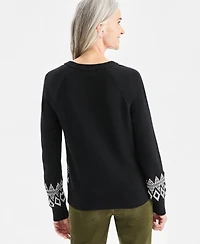 Style & Co Women's Crewneck Whimsy Pullover Sweater, Macy's Exclusive