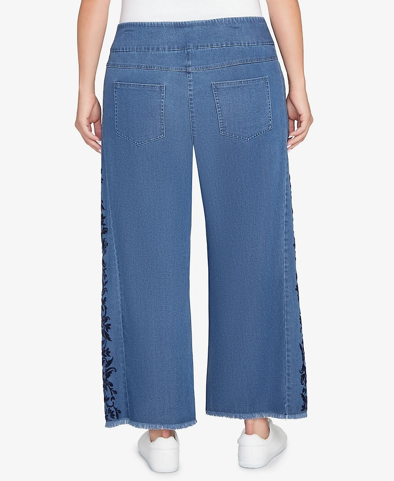 Ruby Rd. Plus Flocked Bootcut Ankle Jeans