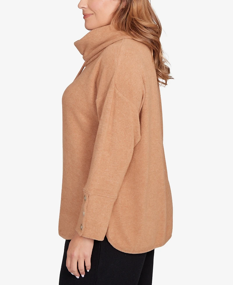 Ruby Rd. Plus Cozy Cowl Neck Drawstring Sweater