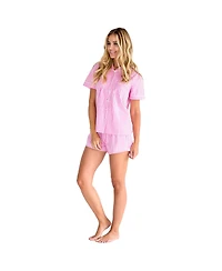 Sant and Abel Women's Hepburn Gingham Pink Short Pj Set
