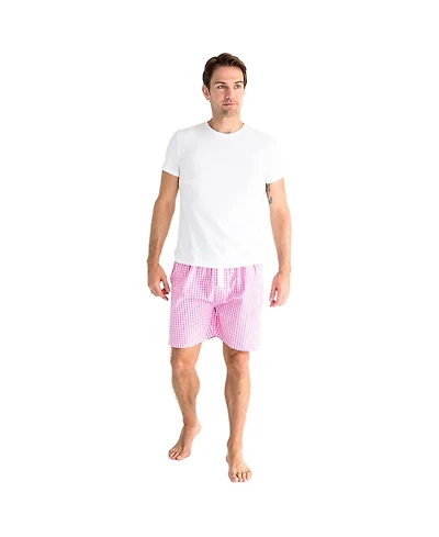 Sant and Abel Men's Hepburn Gingham Pink Sleep Shorts