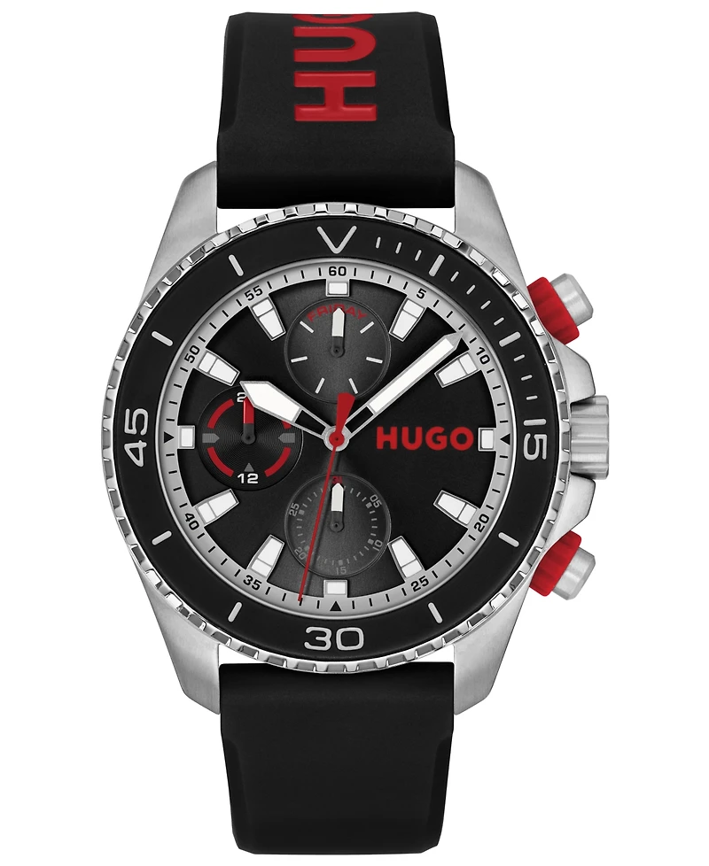 Hugo Boss Men's Dive Quartz Multifunction Silicone Watch