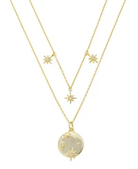 Unwritten Cubic Zirconia Celestial Pendant Layered Necklace Set