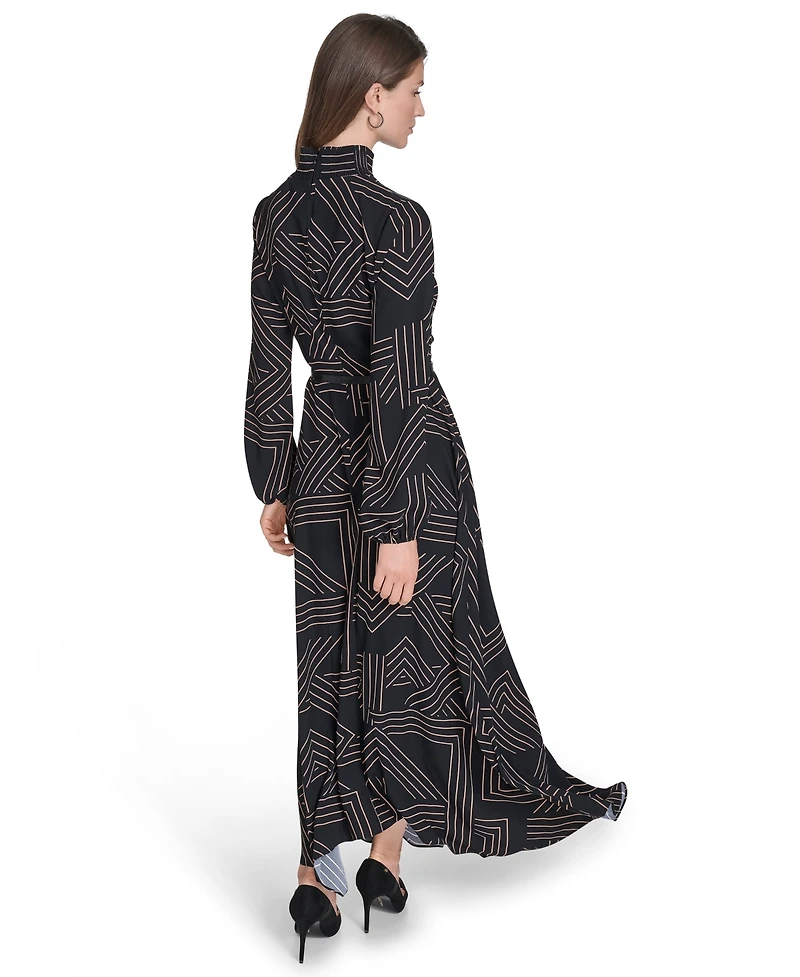 Halston Women's Printed Asymmetric Dress
