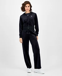 Guess Women's Couture Cropped Velour Hoodie
