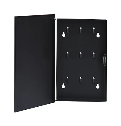 vidaXL Key Box with Magnetic Board Black 11.8"x7.9"x1.6"