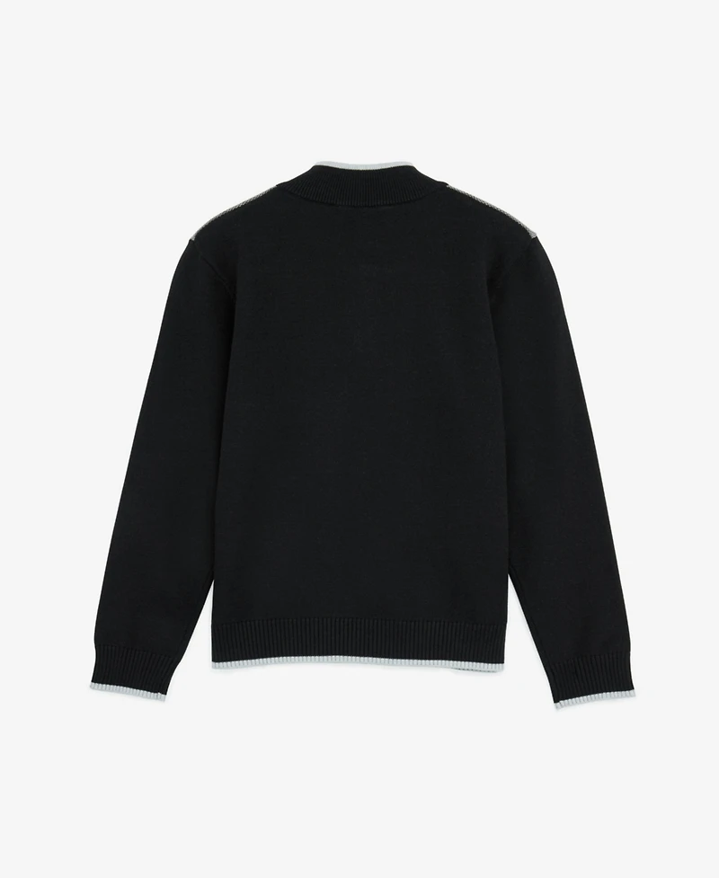 Raw X Boy's Shoulder Detail Quarter-Zip Sweater