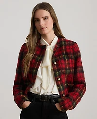 Lauren Ralph Petite Plaid Cropped Jacket