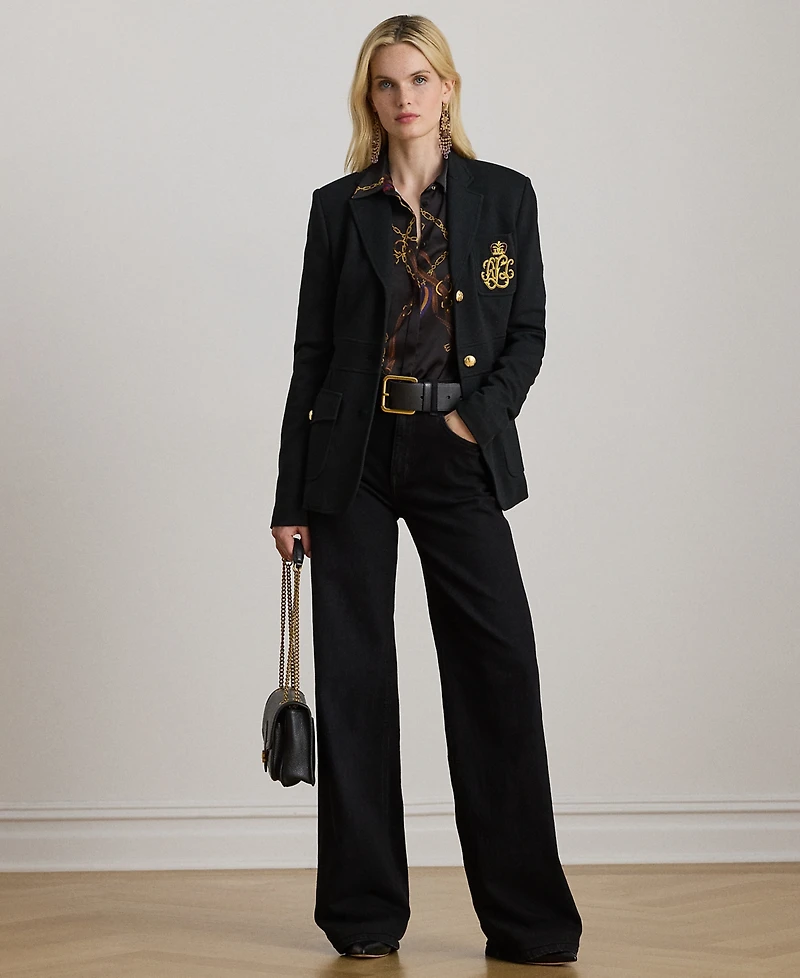 Lauren Ralph Petite Belting Print Shirt