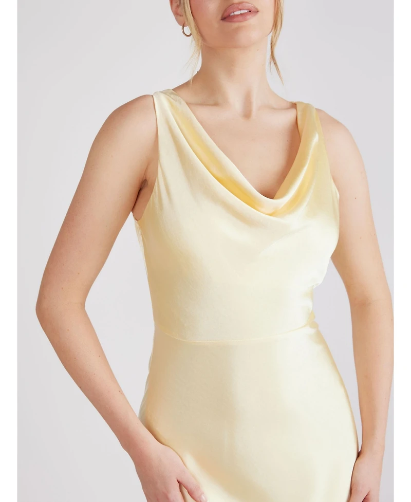 Six Stories Cowl Front Satin Bridesmaid Dress