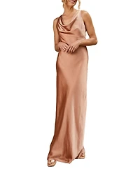 Six Stories Cowl Front Satin Bridesmaid Dress
