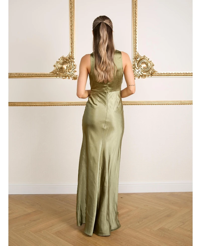 Six Stories Cowl Front Satin Bridesmaid Dress