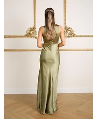 Six Stories Cowl Front Satin Bridesmaid Dress