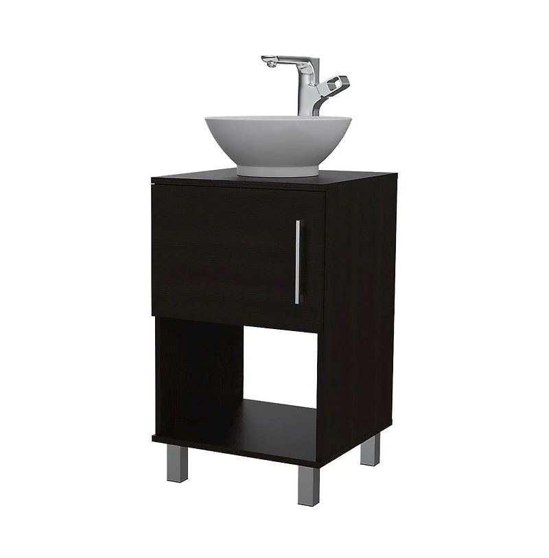 Tuhome Gouda 18"" Bathroom Vanity Black Mdf