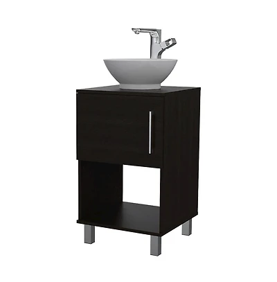 Tuhome Gouda 18"" Bathroom Vanity Black Mdf