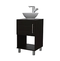 Tuhome Gouda 18"" Bathroom Vanity Black Mdf