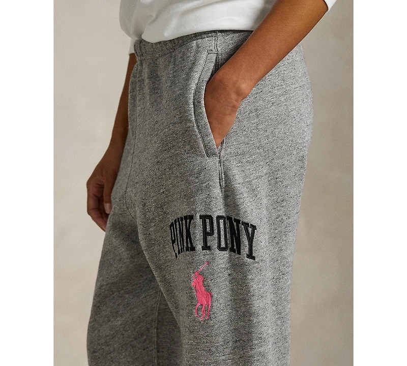 Polo Ralph Lauren Women's Pink Pony Mid-Rise Sweatpants