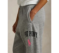 Polo Ralph Lauren Women's Pink Pony Mid-Rise Sweatpants