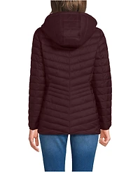 Lands' End Women's Tall Wanderweight Packable Down Hooded Long Jacket