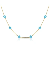 Anna Zuckerman Petit Daisy Sky Blue Necklace