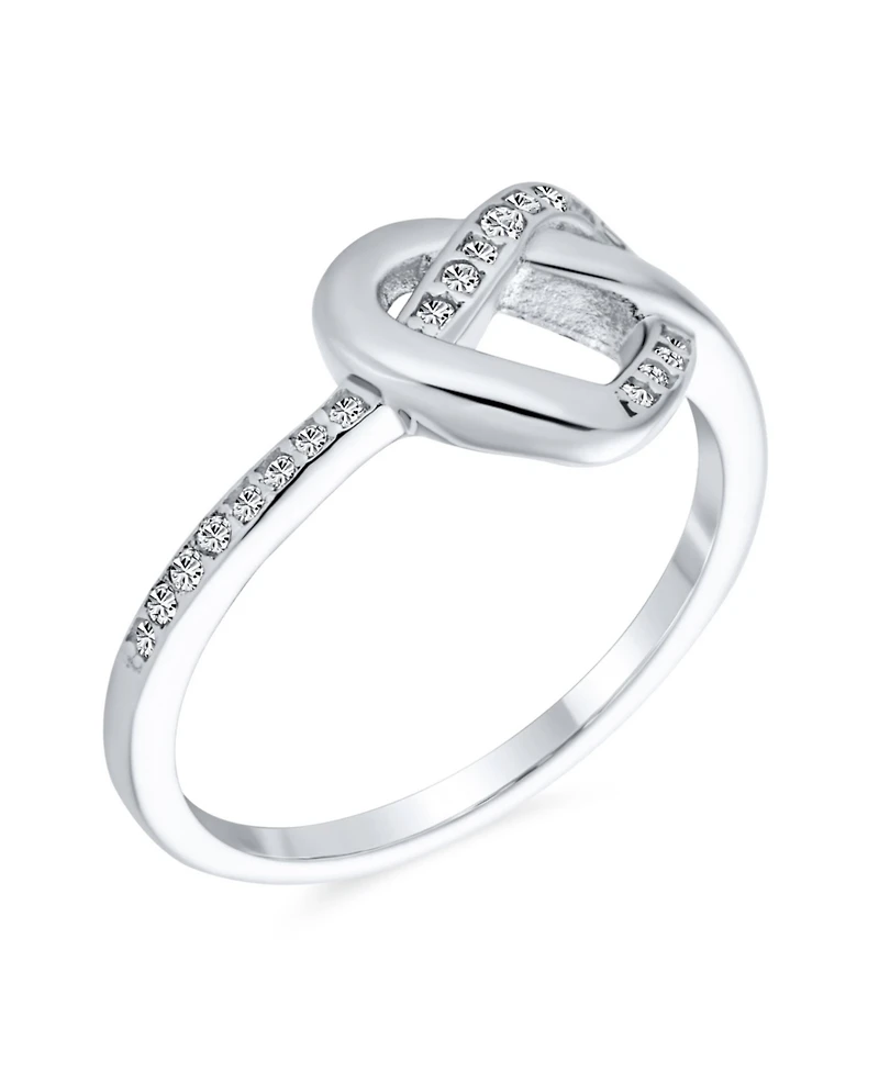 Bling Jewelry Romantic Friendship Cz Infinity Band Heart Shape Promise Ring Cubic Zirconia Sterling Silver
