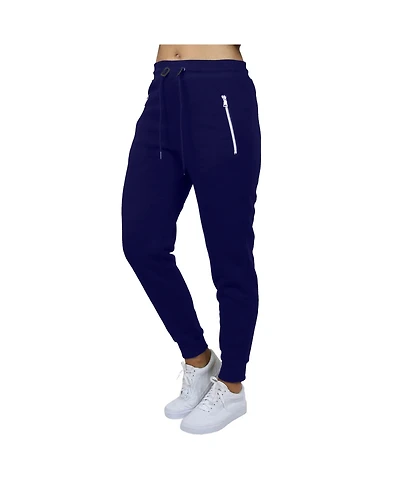 Blue Ice Women's Loose Fit Fleece-Lined Jogger Sweatpants With Zipper Pockets